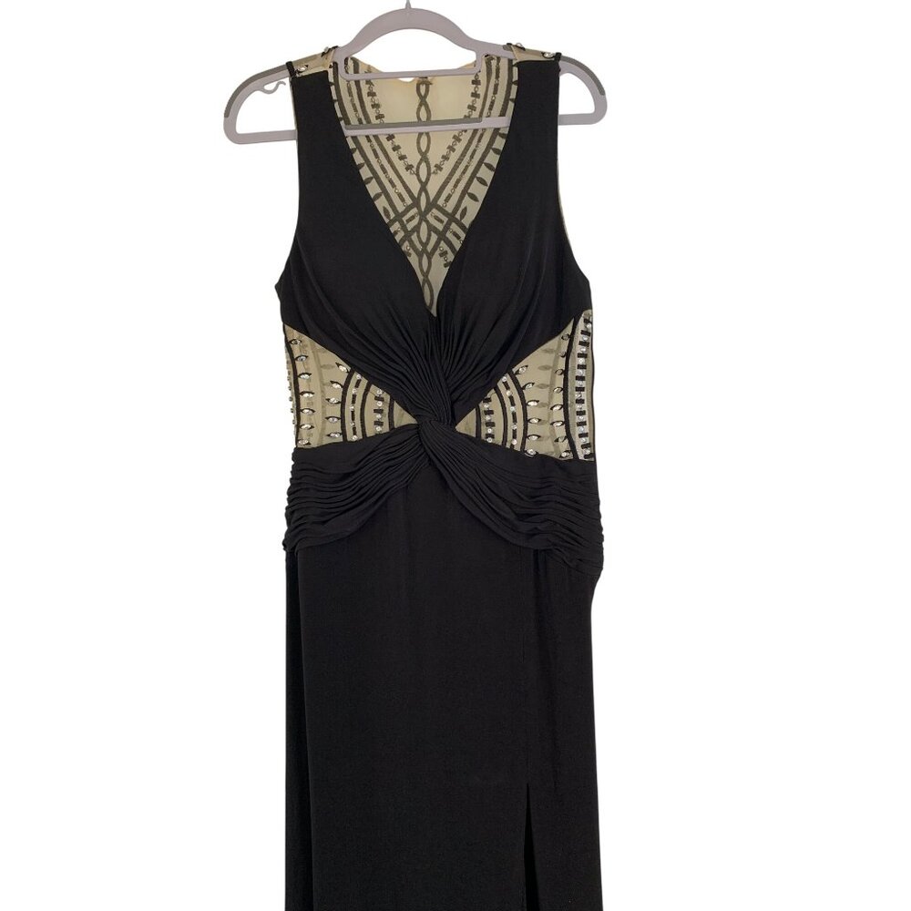 Cache Black Beaded Mesh & Jersey Evening Gown Size 8 RF10611 NWT $458 Formal - Picture 15 of 15